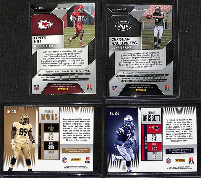 Football Card Bulk Lot (3 Row Box) w. (58) Autographs + Jerseys, (57) Numbered Cards, Rookies, +