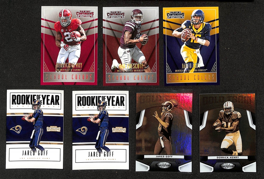 Football Card Bulk Lot (3 Row Box) w. (58) Autographs + Jerseys, (57) Numbered Cards, Rookies, +
