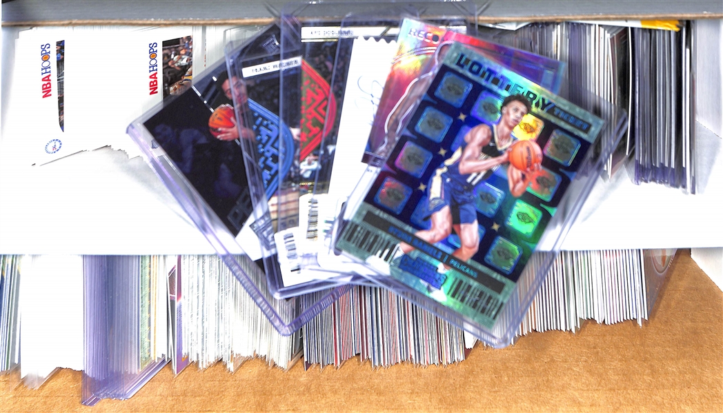 Basketball Card Bulk Lot (2 Row Box) w. 2022-23 Contenders Dyson Daniels Rookie 1/1, (16) Autographs, (22) Numbered Cards, +