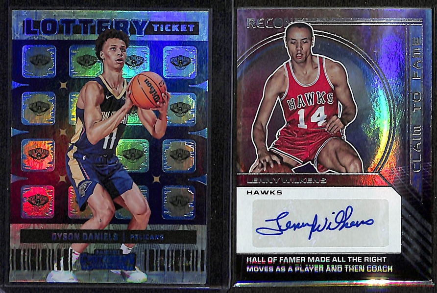 Basketball Card Bulk Lot (2 Row Box) w. 2022-23 Contenders Dyson Daniels Rookie 1/1, (16) Autographs, (22) Numbered Cards, +