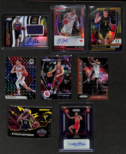 Basketball Card Bulk Lot (3 Row Box) w. (26) Autographs + Jerseys, (22) Numbered Cards, Short Prints, Rookies, Inserts, +