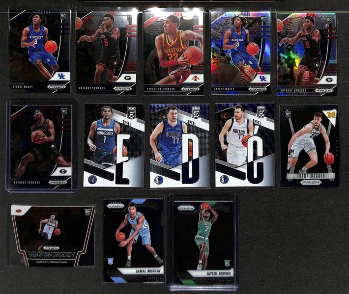 Basketball Card Bulk Lot (3 Row Box) w. (26) Autographs + Jerseys, (22) Numbered Cards, Short Prints, Rookies, Inserts, +