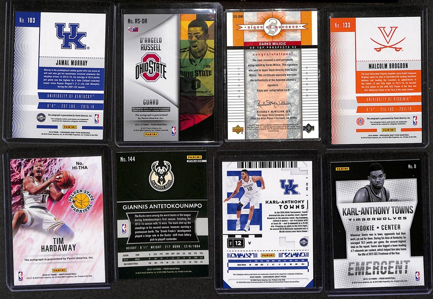 Basketball Card Bulk Lot (3 Row Box) w. (31) Autographs, (27) Numbered Cards, Top Rookies (LeBron, Anthony Edwards), +
