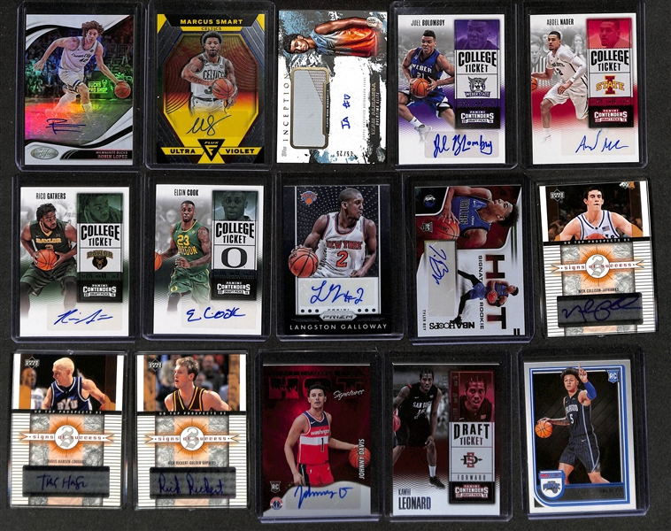 Basketball Card Bulk Lot (3 Row Box) w. (31) Autographs, (27) Numbered Cards, Top Rookies (LeBron, Anthony Edwards), +