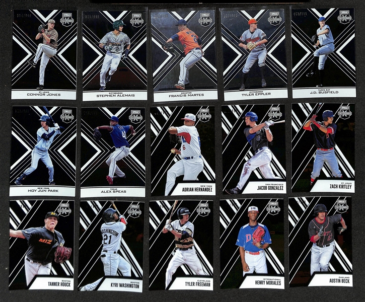 Baseball Card Bulk Lot (2 Row Box) w. 77 Autographs + Jerseys, (70) Numbered Cards, Rookies, +