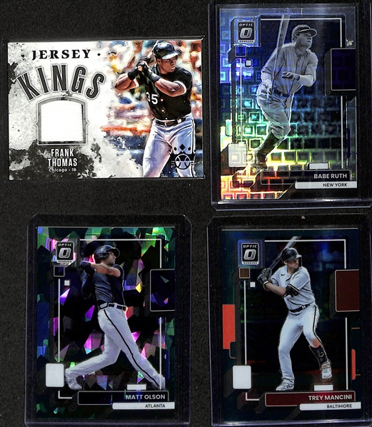 Baseball Card Bulk Lot (2 Row Box) w. (19) Autographs + Relics, (34) Numbered Cards, +