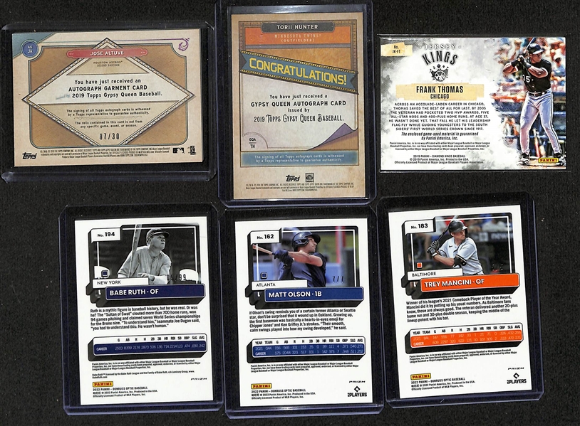 Baseball Card Bulk Lot (2 Row Box) w. (19) Autographs + Relics, (34) Numbered Cards, +