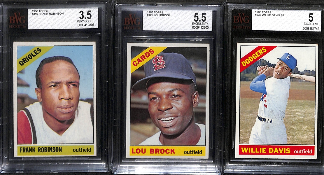 Lot of (3) SGC Graded & (3) BVG Graded 1966 & (1) SGC 1961 Topps Baseball Cards w. Red Schoendienst SGC 7
