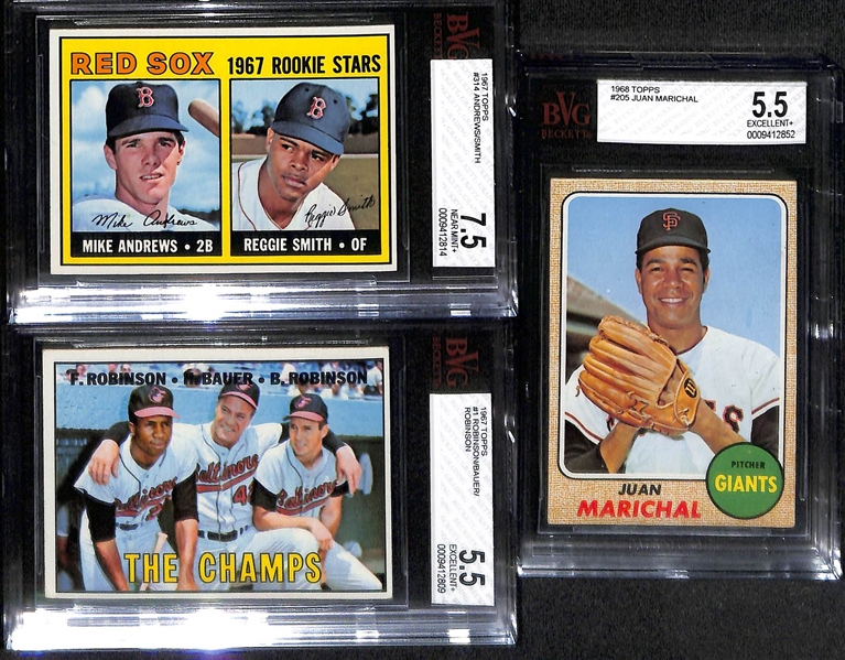 Lot of (7) Graded 1966 & '67 Topps Baseball Cards w. 1967 Willie Mays SGC 3