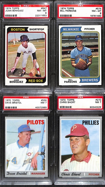 Lot of (10) 1970-1974 Graded Baseball Cards w. a 1974 Topps Nolan Ryan BVG 6 & 1972 O-Pee-Chee Willie Stargell SGC 8
