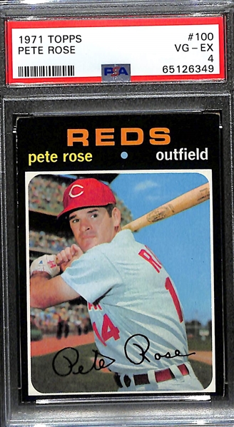 1971 Topps Pete Rose #100 PSA 4 & 1972 Topps Pete Rose #599 BVG 7