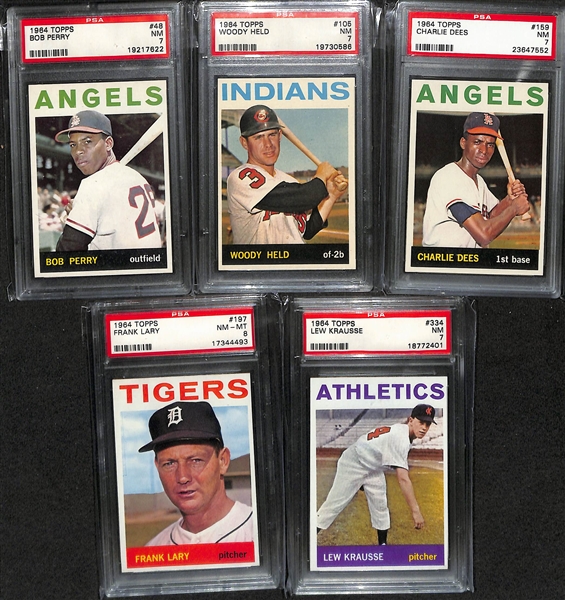 Lot of (10) PSA Graded & (5) BVG Graded 1964 Topps Baseball Cards inc. Roberto Clemente BVG 4.5