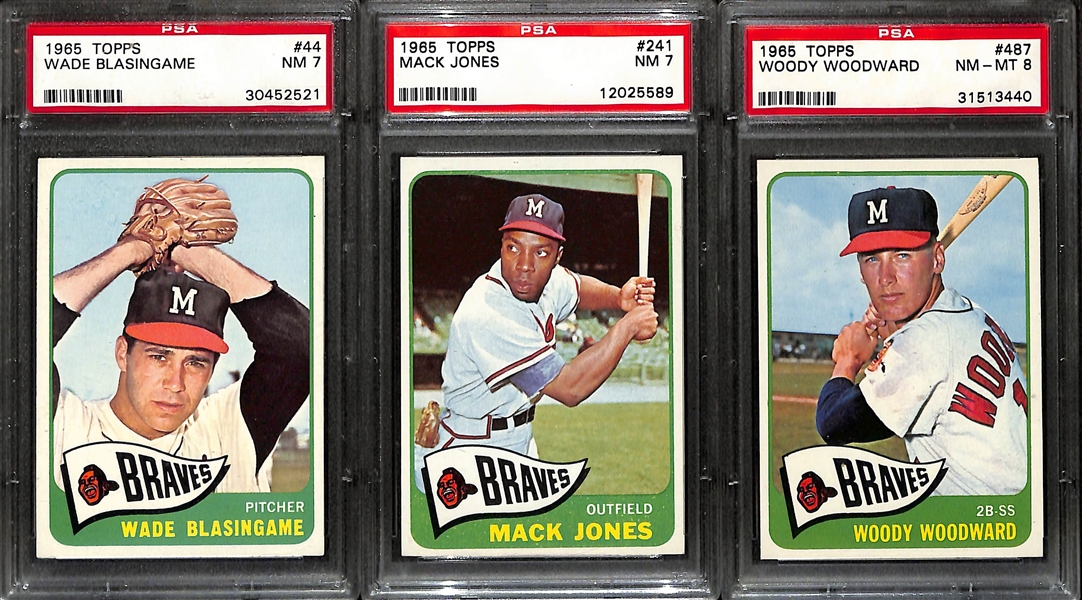 Lot of (9) Graded 1965 Baseball Cards w.  Catfish Hunter RC SP BVG 7 & (2) Phil Niekro SGC 3.5 & 4.5