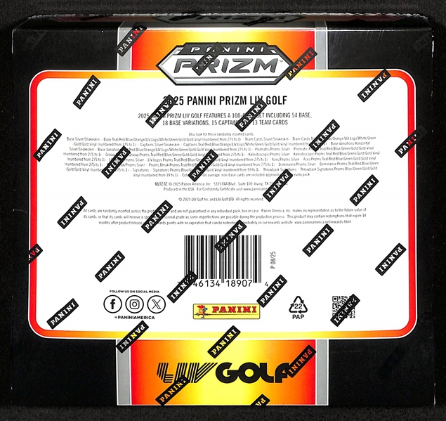 2025 Panini Prizm LIV Golf Hobby Box, Factory Sealed (1 autograph)