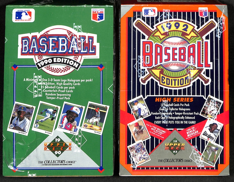 Lot of (4) Sealed Upper Deck Baseball Wax Boxes w. a 1990 Upper Deck Baseball