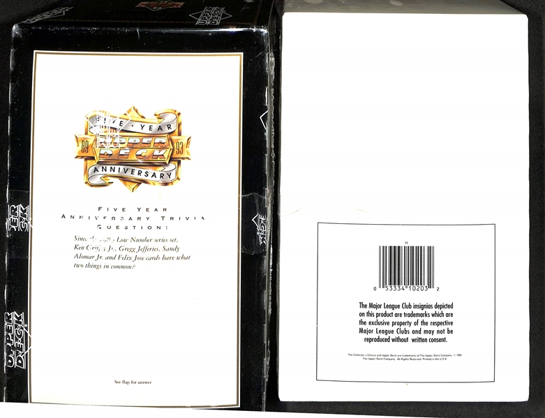 Lot of (4) Sealed Upper Deck Baseball Wax Boxes w. a 1990 Upper Deck Baseball