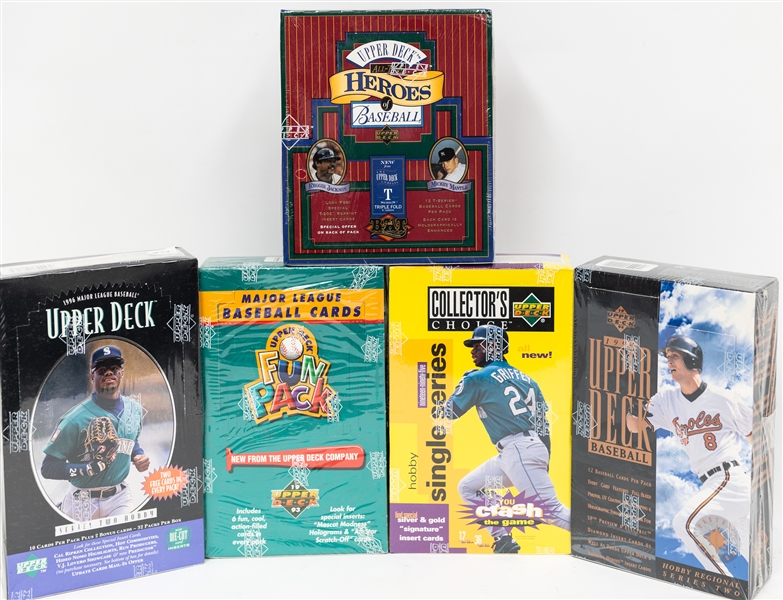 Lot of (5) Sealed Upper Deck Baseball Wax Boxes w. 1994 Upper Deck Series 2