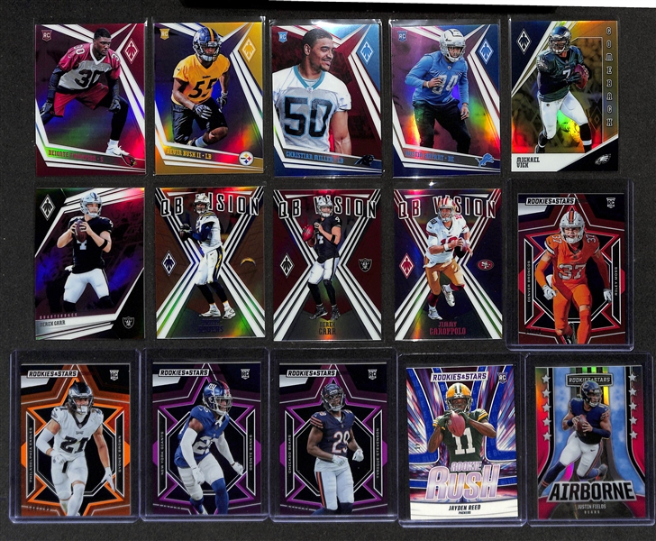 Football Card Bulk Lot (2 Row Box) w. (66) Autographs + Patches, (49) Numbered Cards, Top Rookies, +