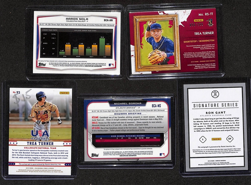 Baseball Card Bulk Lot (2 Row Box) w. (25) Autographs + Jerseys, (32) Numbered Cards, Top Rookies, +
