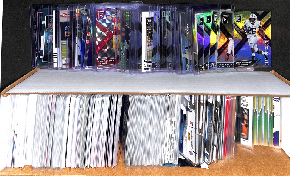 Football Card Bulk Lot w. (36) Autographs + Patches, (24) Numbered Cards, Top Rookies (Josh Allen, Saquon Barkley, Lamar Jackson), +