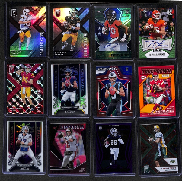 Football Card Bulk Lot w. (36) Autographs + Patches, (24) Numbered Cards, Top Rookies (Josh Allen, Saquon Barkley, Lamar Jackson), +