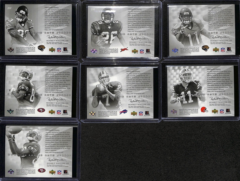 2004 Upper Deck SPx NFL Rookie SPXciting Autograph Rookie Card Set (All 31 Cards) w.  Eli Manning SGC 8 (10 Auto) , Ben Roethlisberger SGC 8 (10 Auto), Philip Rivers SGC 8, Larry Fitzgerald SGC 8.5, +