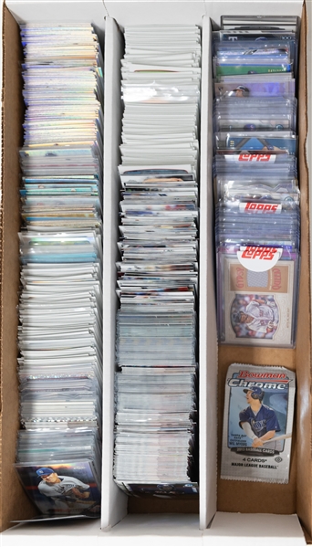 Baseball Card Bulk Lot (3 Row) w. (36) Autographs + Jerseys, (27) Numbered Cards, Top Rookies, +