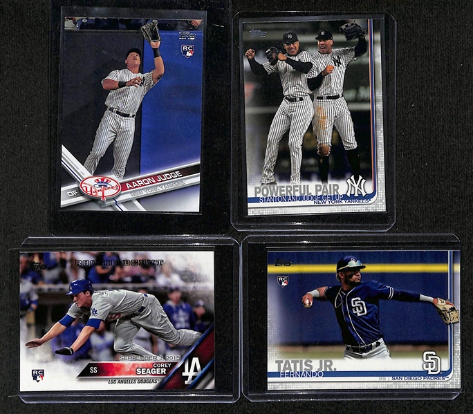 Lot of (3) Complete Sets - 2017 Topps, 2016 Topps Update, 2019 Topps Series 2 w. Inserts, Parallels, Autographs (Judge, Tatis, Seager Rookies)