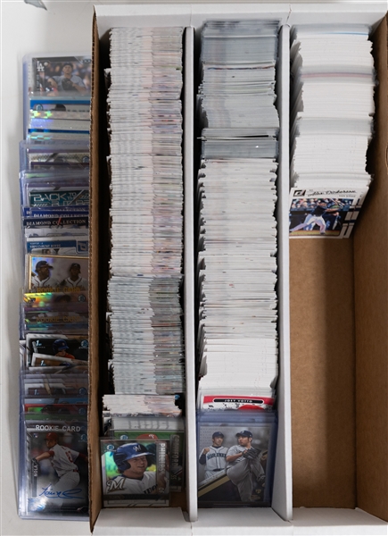 Baseball Card Bulk Lot (3 Row Box) w. 2016 Bowman Complete Set, (22) Autographs + Relics inc. (2) Bowman Chrome Aaron Nola Rookie Autographs