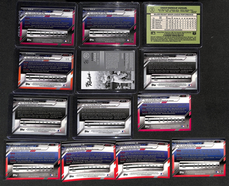 Baseball Card Bulk Lot (3 Row Box) w. 2016 Bowman Complete Set, (22) Autographs + Relics inc. (2) Bowman Chrome Aaron Nola Rookie Autographs