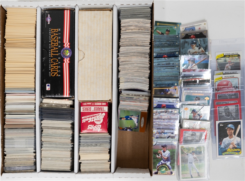 1980s - 2000s Baseball Card Bulk Lot (4 Row Box) w. Complete Sets inc. 1992 Upper Deck Minors, 1989 Topps Traded, 1998 Upper Deck, +