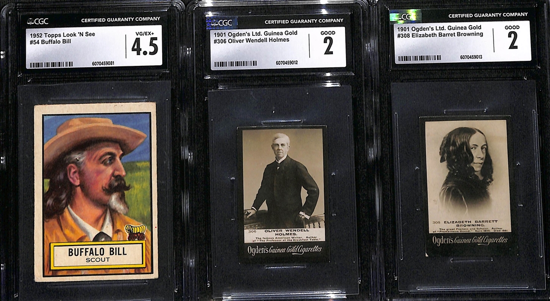 (3) CGC Graded Non-Sports Cards w. a 1952 Topps Look N' See Buffalo Bill CGC 4.5