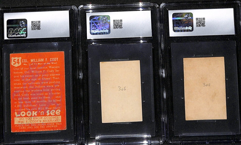 (3) CGC Graded Non-Sports Cards w. a 1952 Topps Look N' See Buffalo Bill CGC 4.5