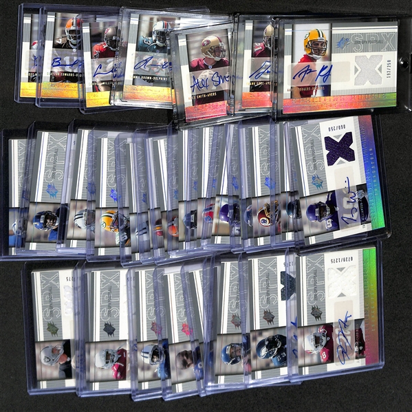 2005 Upper Deck SPx NFL Rookie SPXciting Autograph Rookie Cards (31 of 33 Cards in the Set) w. Aaron Rodgers SGC 9.5, Alex Smith SGC 9.5, +