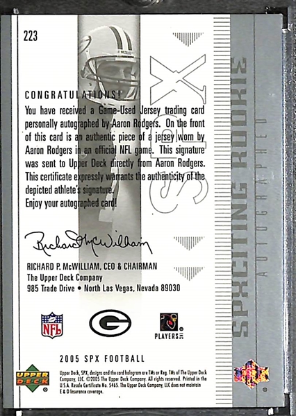 2005 Upper Deck SPx NFL Rookie SPXciting Autograph Rookie Cards (31 of 33 Cards in the Set) w. Aaron Rodgers SGC 9.5, Alex Smith SGC 9.5, +