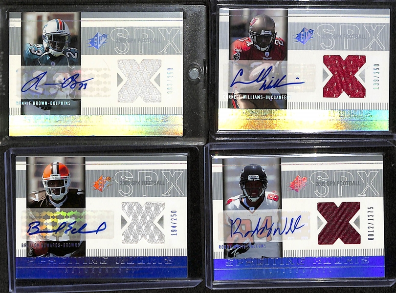 2005 Upper Deck SPx NFL Rookie SPXciting Autograph Rookie Cards (31 of 33 Cards in the Set) w. Aaron Rodgers SGC 9.5, Alex Smith SGC 9.5, +
