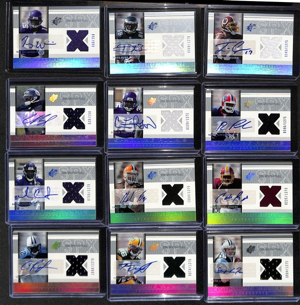 2005 Upper Deck SPx NFL Rookie SPXciting Autograph Rookie Cards (31 of 33 Cards in the Set) w. Aaron Rodgers SGC 9.5, Alex Smith SGC 9.5, +