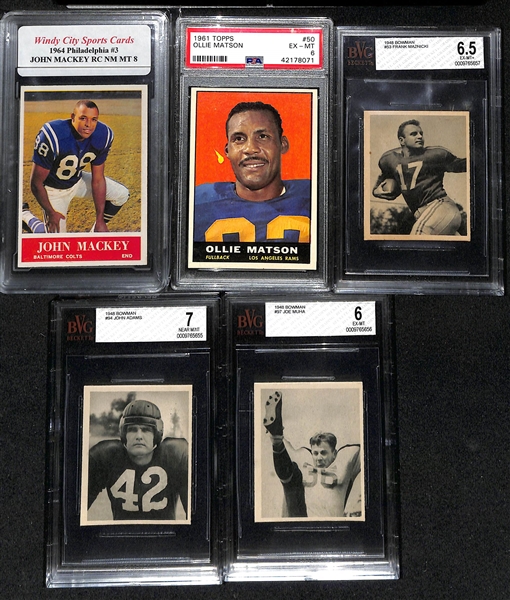 Lot of (9) 1954-1964 Bowman & Topps Football Cards w. Chuck Bednarik (HOF)