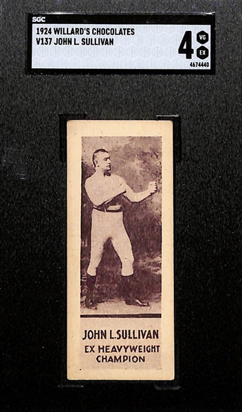 Lot of (4) 1908-1946 Graded Boxing Cards w. 1924 Willard's Chocolate John L. Sullivan SGC 4