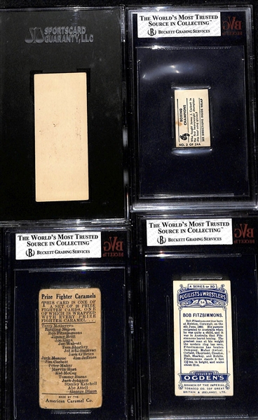 Lot of (4) 1908-1946 Graded Boxing Cards w. 1924 Willard's Chocolate John L. Sullivan SGC 4