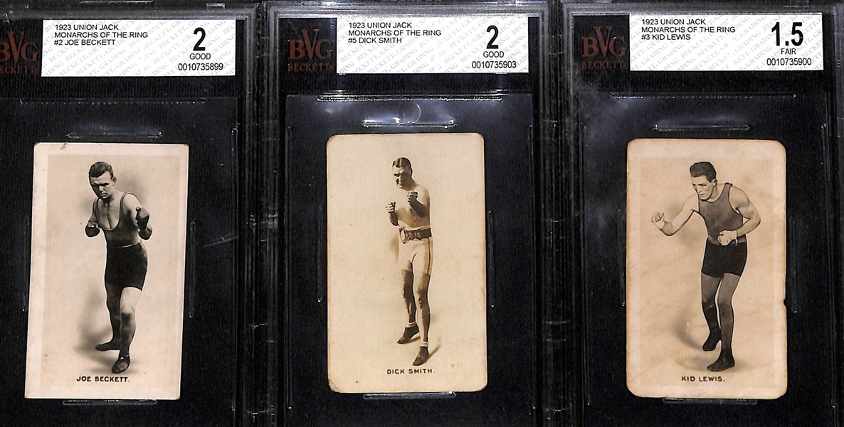 Lot of (5) 1923 Boxing Cards w. 1922-23 The Champion Jack Dempsey (IBHOF) # 9 PSA 2