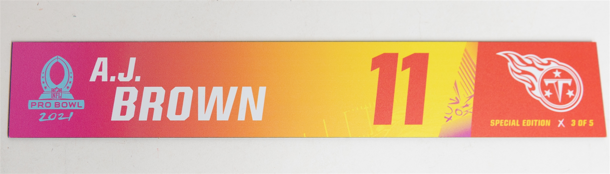 A.J. Brown Signed Panel Football & Special Edition A.J. Brown 2021 Pro Bowl Locker Sign #3/5 (Both PSA/DNA)