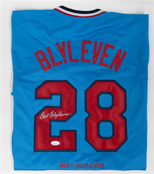 Bert Blyleven Minnesota Twins Autographed Stitched  Stat Jersey (JSA COA)