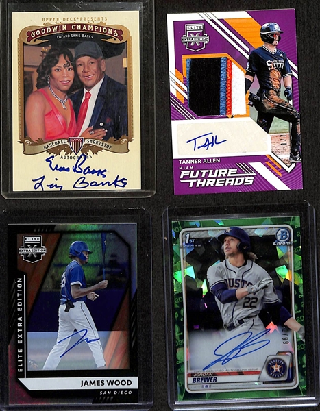 Baseball Card Collection (5 Row Box) w. (91) Autographs + Relics, Complete + Partial Sets, +