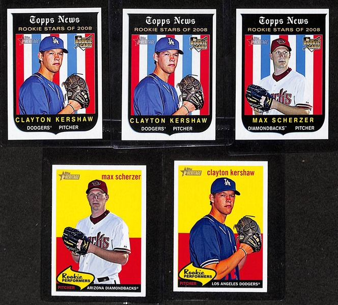 2008 Topps Heritage Baseball Complete Set w. Short Print Backs (Kershaw + Scherzer Rookies)