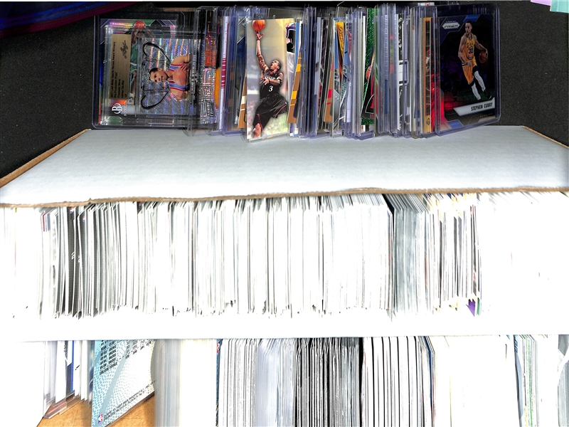 Basketball Card Bulk Lot (2 Row Box) w. Rookies, Inserts, Autographs, Relics, +
