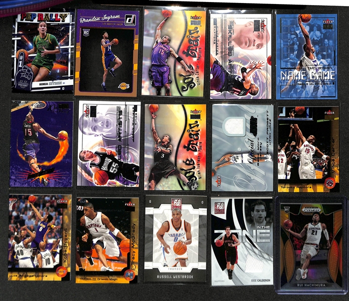 Basketball Card Bulk Lot (2 Row Box) w. Rookies, Inserts, Autographs, Relics, +