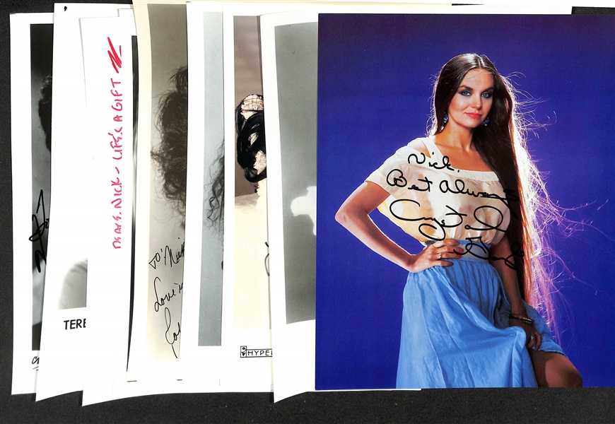 Lot of (9) Signed Female Singer Photos (many personalized) w. Crystal Gayle, Delle Reese (JSA Auction Letter)