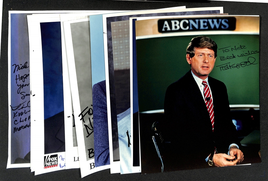 Lot of (30+) Signed News Anchor Photos (many personalized) w. Ted Koppel (JSA Auction Letter)