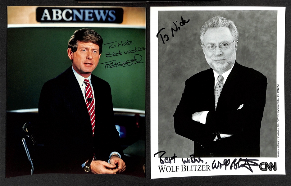 Lot of (30+) Signed News Anchor Photos (many personalized) w. Ted Koppel (JSA Auction Letter)